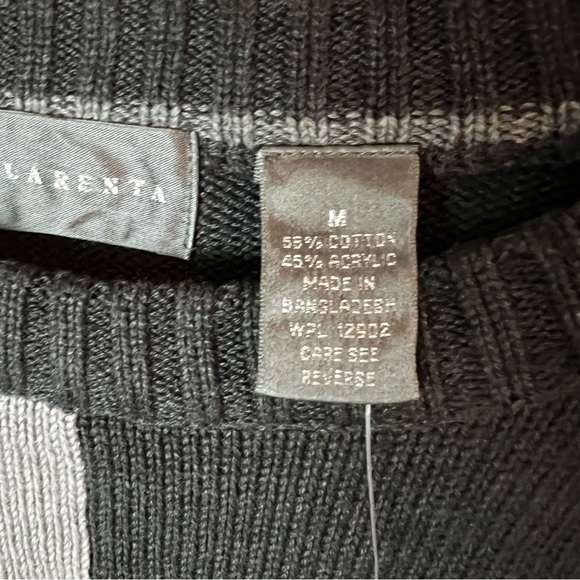 NWT SZ M Oscar De La Renta Gray & Black Sweater - Picture 6 of 6